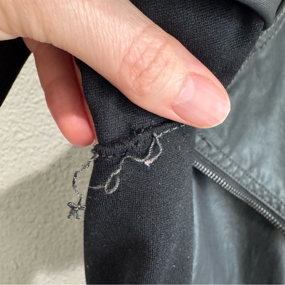 Eileen Fisher Faux Leather Full Zip Moto Jacket PL Asymmetrical Goth Grunge - Picture 6 of 12